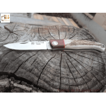 STAG HORN 8 CM LOCK-BACK FOLDING KNIFE BLACKWOOD BOLSTER AND STAINLESS BLADE