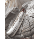 STAG HORN 8 CM LOCK-BACK FOLDING KNIFE BLACKWOOD BOLSTER AND STAINLESS BLADE