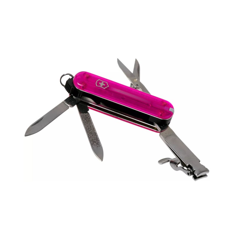 Victorinox Pince à ongles 580 Rasoir, rose translucide 65mm, 8 utilisations
