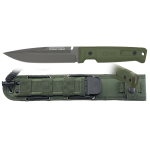 K25 tactical knife green rubber handle