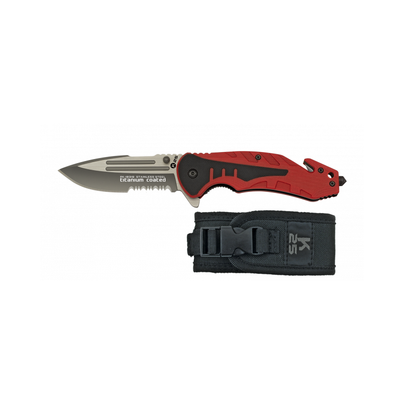 Red K25 Tactical Knife-G10 Blade 8.7-Clip