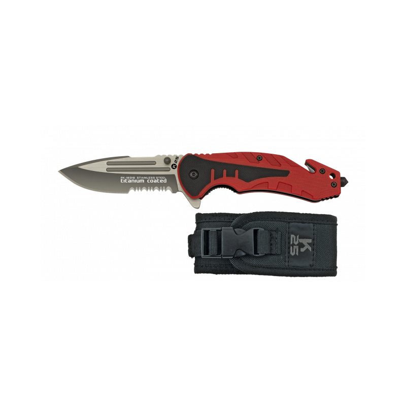 Tactical pocket knife K25 red G10 87cm