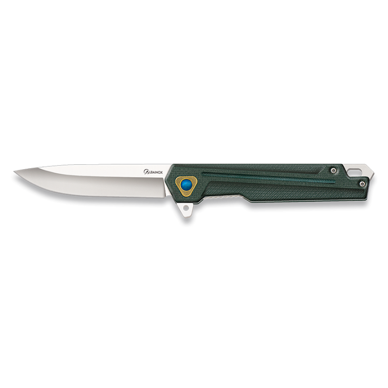 Couteau Albarinox G10 vert avec roulement à billes.