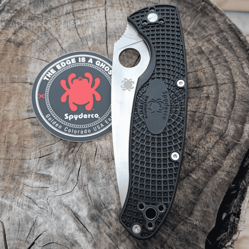 Coltello in acciaio resistente SPYDERCO con bordo liscio