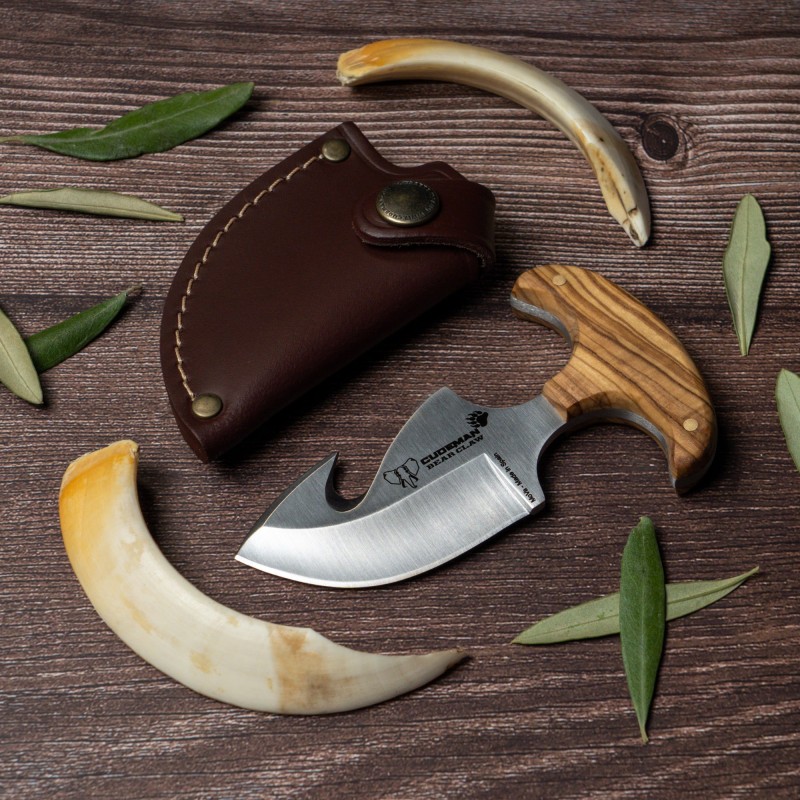 CUCHILLO DESOLLADOR  CUDEMAN BEAR CLAW 139-L OLIVO