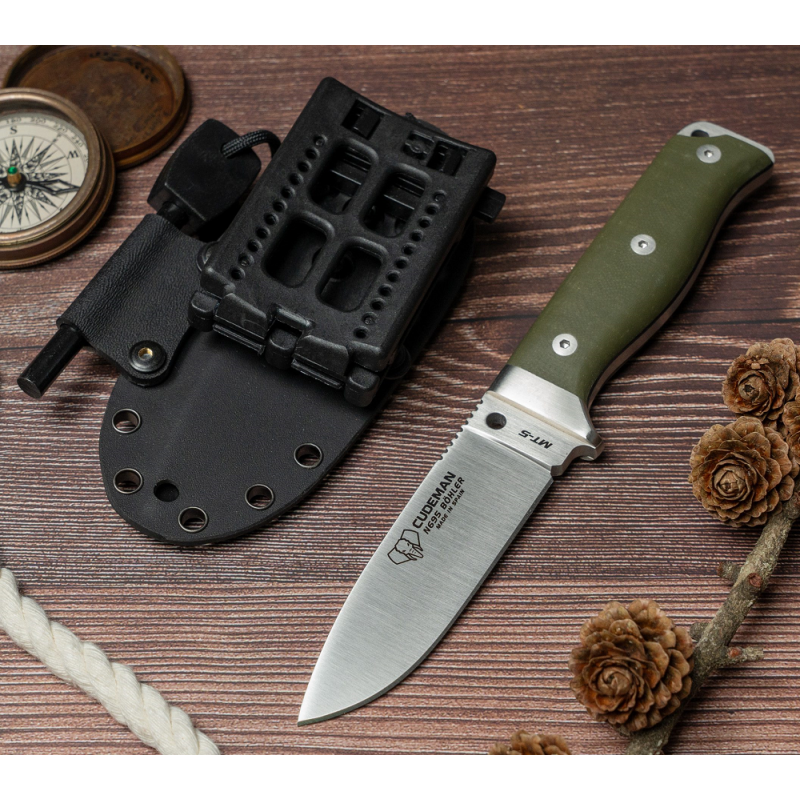 Cudeman MT-5 G10 Coltello Verde Fodero Kydex