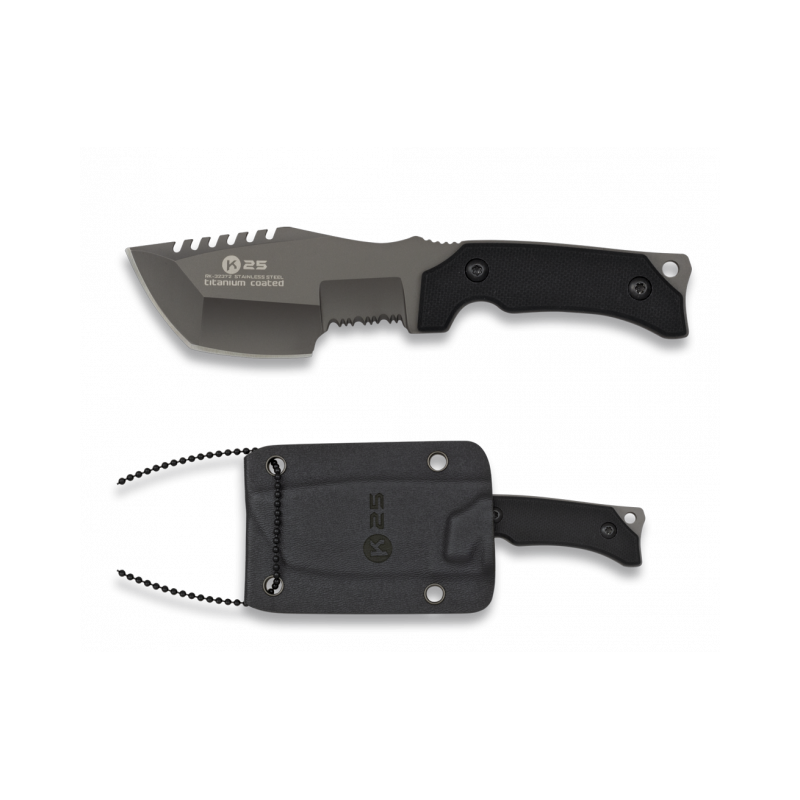 Faca k25 não revestida. Kydex. Ficha técnica 7.26