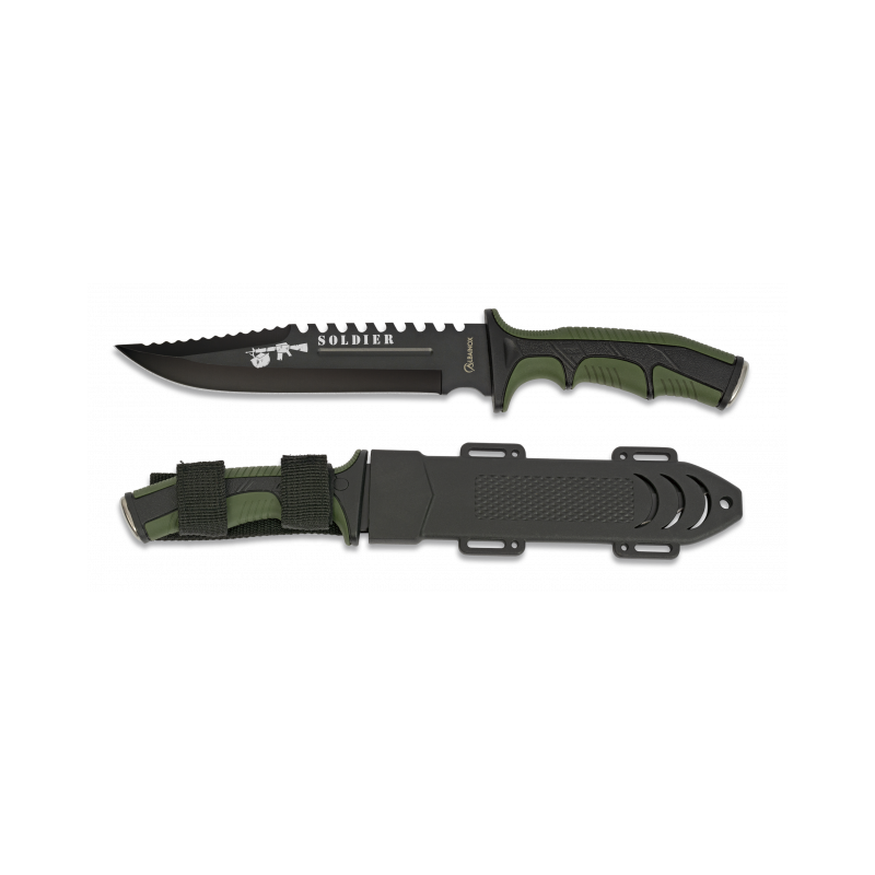 Couteau de soldat Albainox vert. H19cm