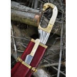 Falcata con manico a testa di cavallo, incl. fodero e coltello, IV-III secolo a.C.