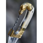 Falcata com cabo de cabeça de cavalo, incluindo bainha e faca, séculos 4-3 a.C.