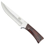 Hunting knife with wooden handle