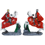 Cavaliere Templare Mantello Rosso con Mazza