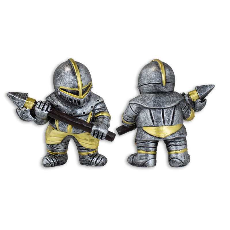 Cavaleiro medieval em miniatura com alabarda