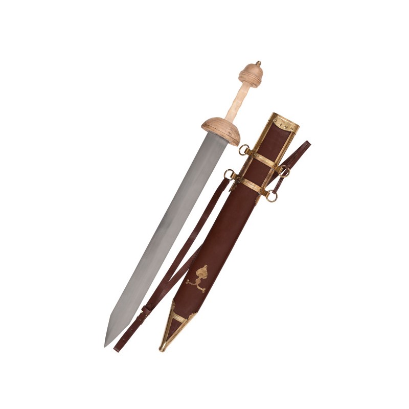 Pompeia Gladius espada com bainha escura e correia