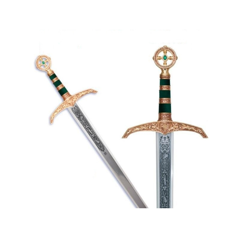 ROBIN HOOD SCHWERT SILBER DETAILS AUS GRÜN ROTER EMAILLE