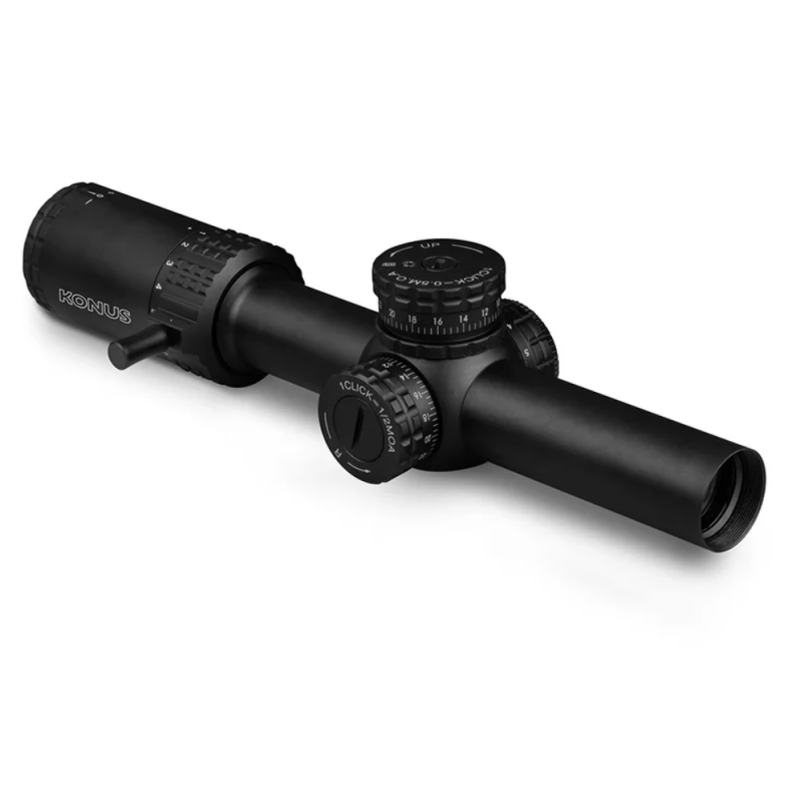 Cannocchiale Konus SULTAN 1-10×24 – Reticolo illuminato | Torrette Zero-Stop | Zoom 10x