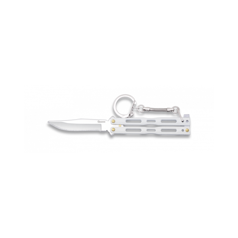 Albainox Balisong key-ringWhite Blade 6 cm