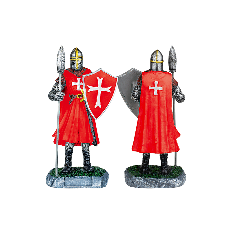 Resina de lança do escudo templário vermelho