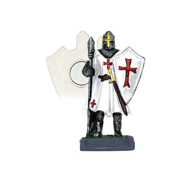 Imán Resina Caballero Templario blanco