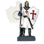Templer Ritter Harz Magnet weiß