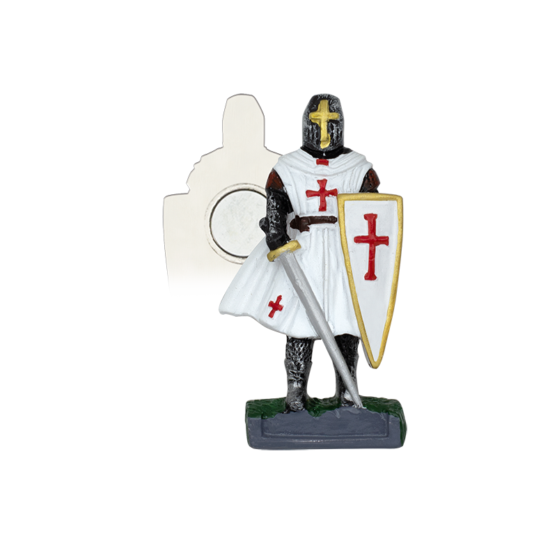 Templer Ritter Harz Magnet weiß