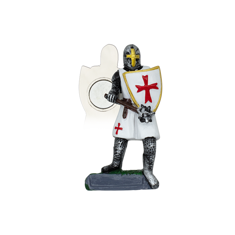 Magnete in resina Cavaliere Templare bianco