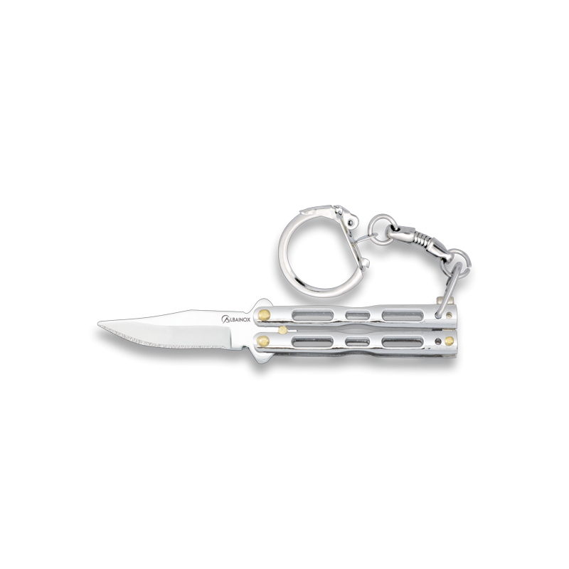 Albainox Balisong key-ringChrome Blade 4 cm