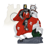 White/Red Templar Horse Resin Magnet