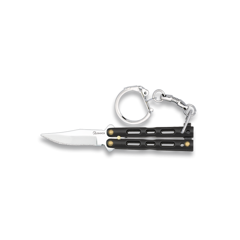 Abanico llavero Albainox negro. H 4 cm