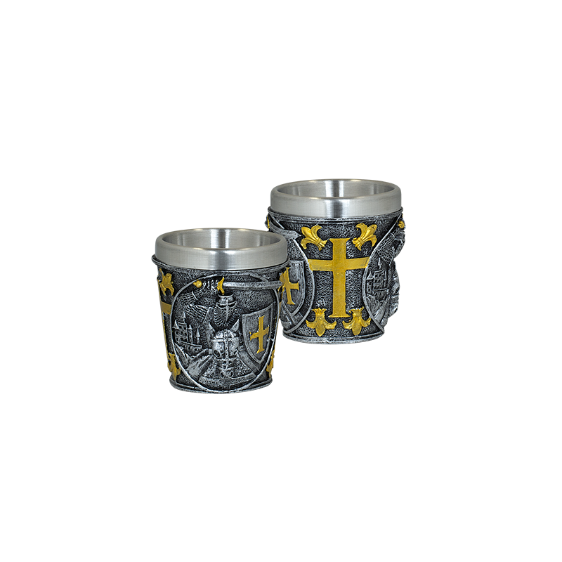 Tole10 resin shot glass.