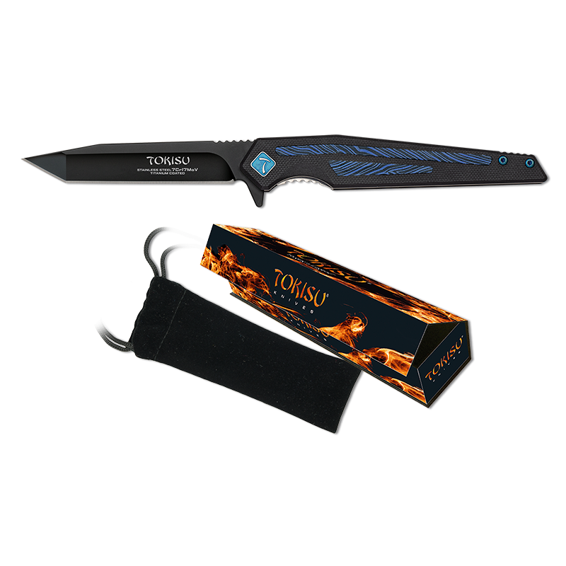 TOKISU pocket knife. G10 Damascus handles.