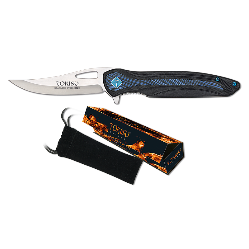 TOKISU Pocket Knife - G10. D2. 8.4cm insert