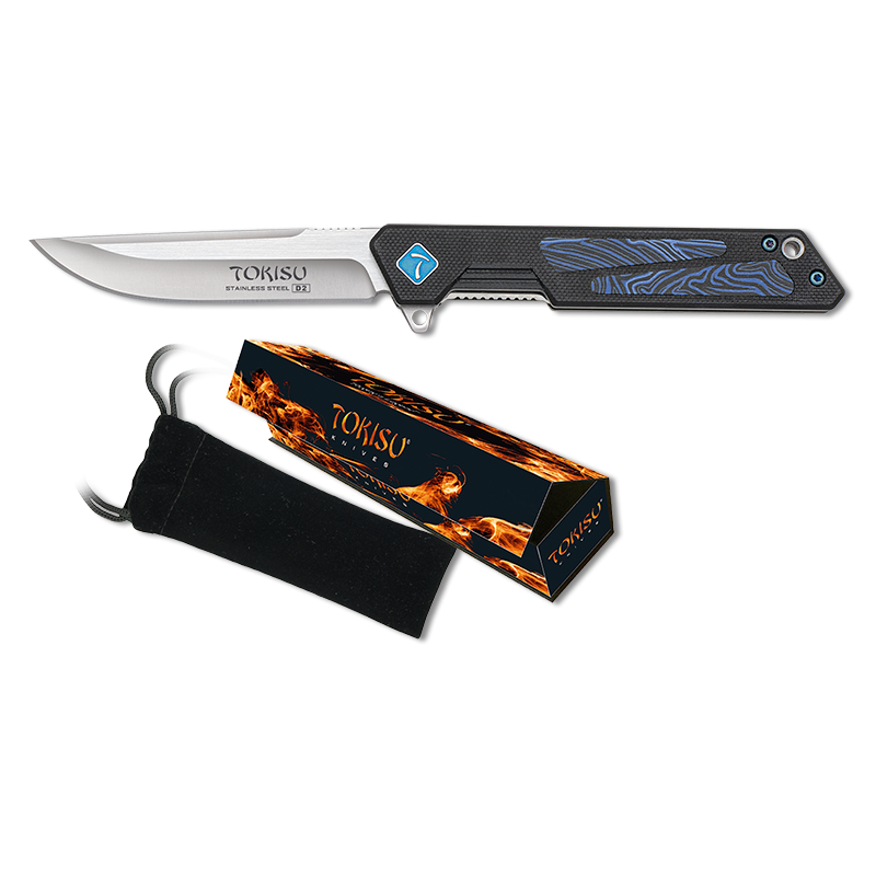 TOKISU Pocket Knife - G10. D2. 8.1cm insert