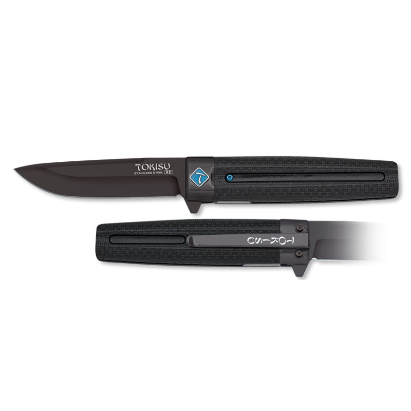 Coltello Tokisu D2 Nero / Manico in Gomma