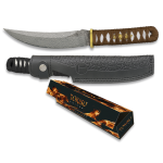 Tokisu CNC Damascus Knife. Leather Sheath