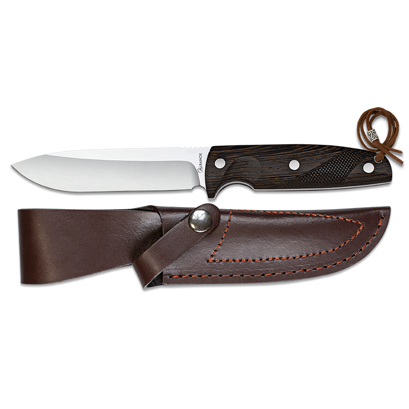 Coltello in legno wengé montato