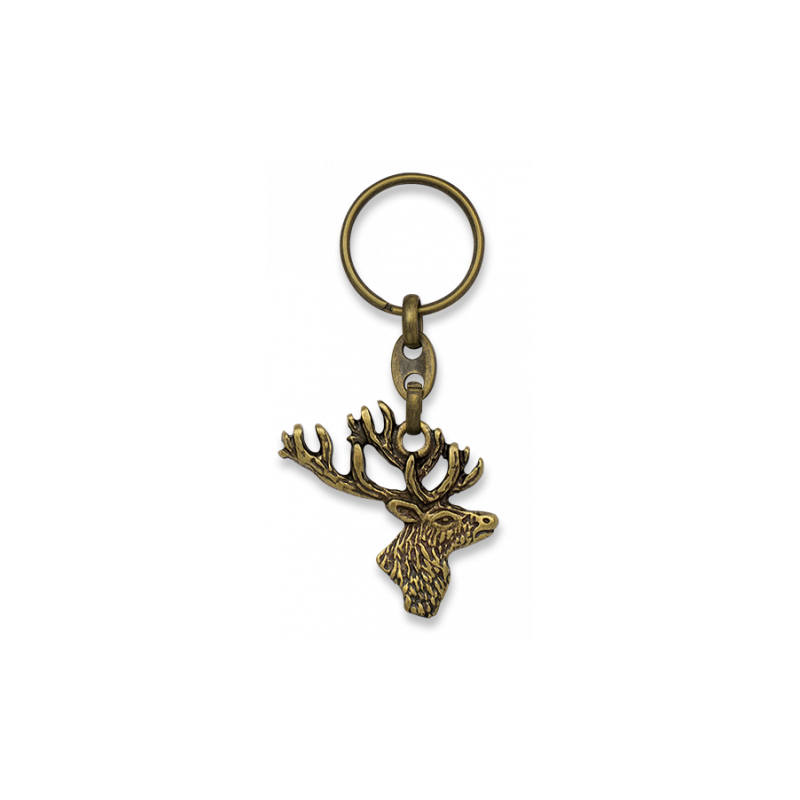 Old gold deer key-ring