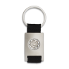 Llavero rectangulo plata + cinta negra