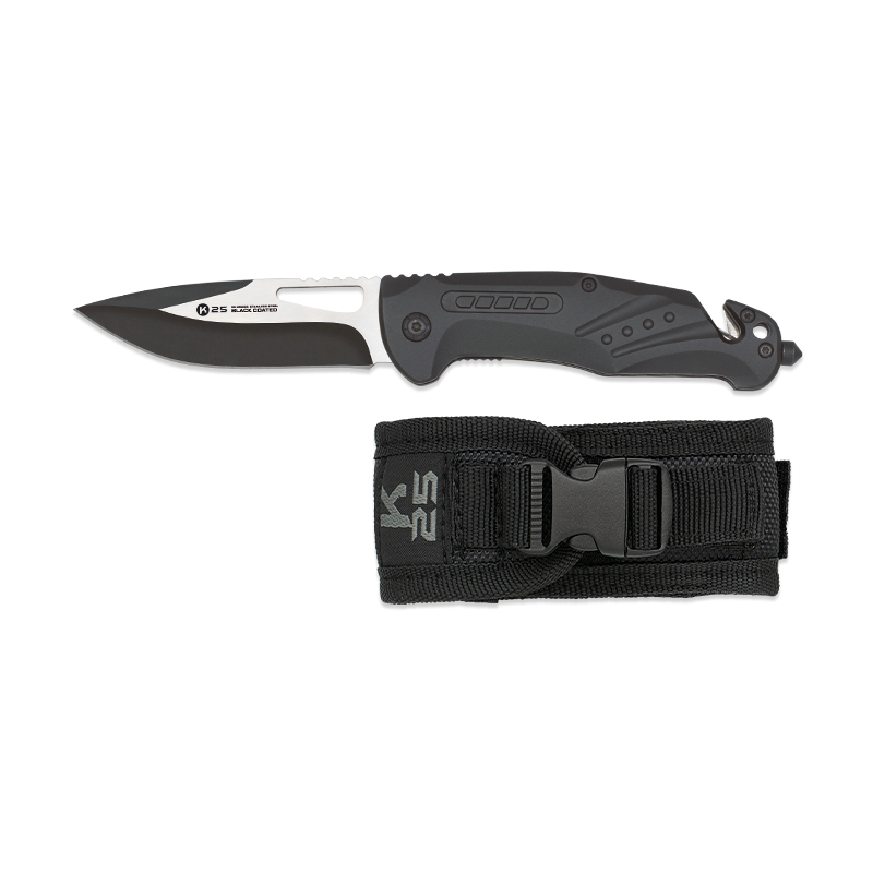 Couteau tactique K25 en aluminium noir