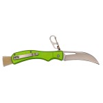 Grünes mykologisches Messer mit Aluminiumgriff