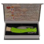 Grünes mykologisches Messer mit Aluminiumgriff