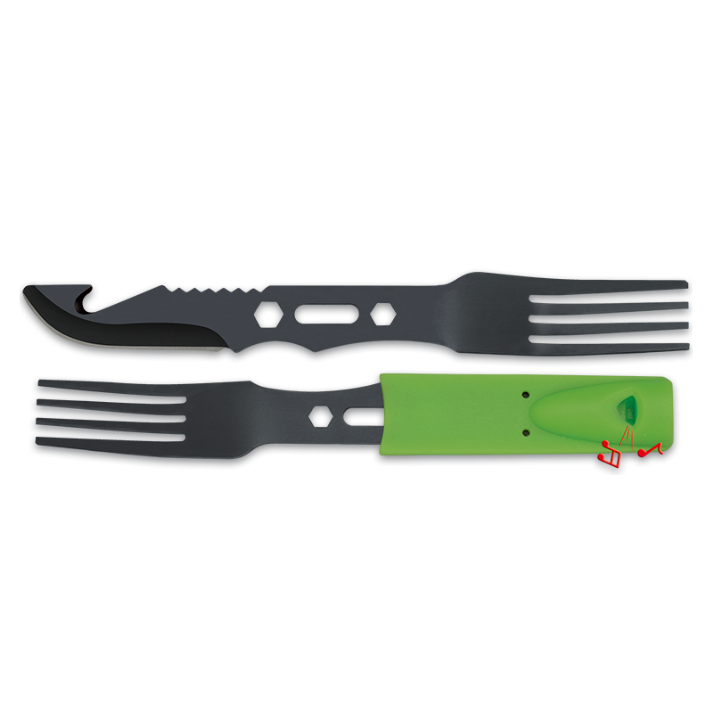Set Camping: Cuchillo, tenedor, silbato