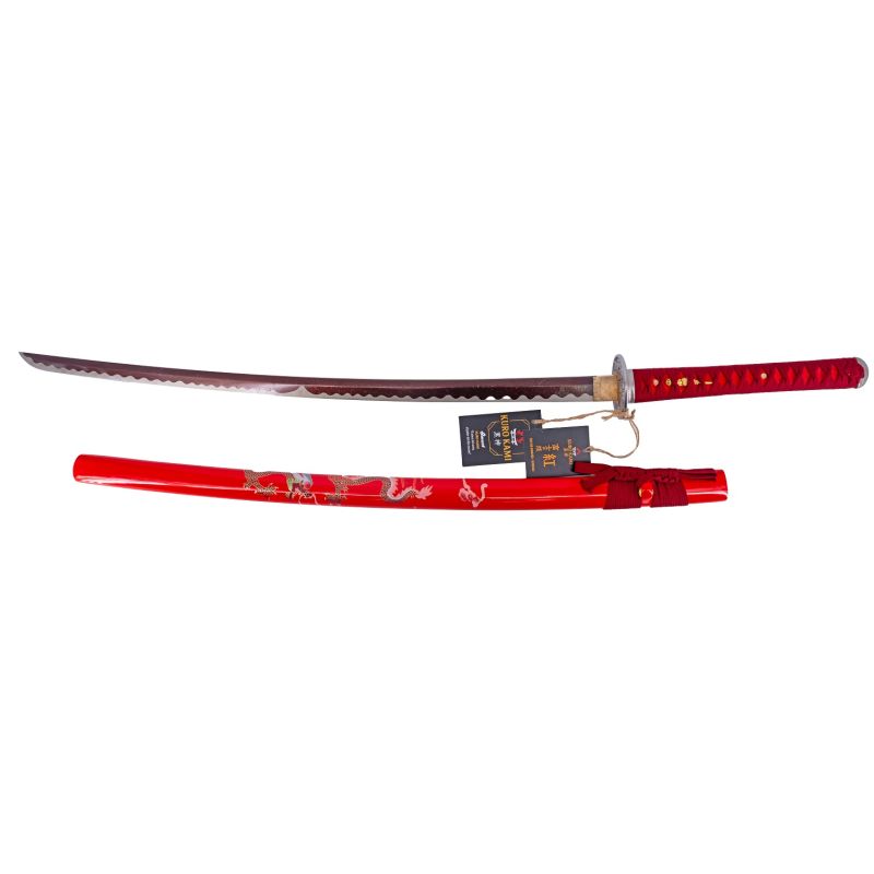 KURO KAMI Katana Funcional "Fuji No Homura" coleção de 5 katanas irmãs, modelo KURENAI