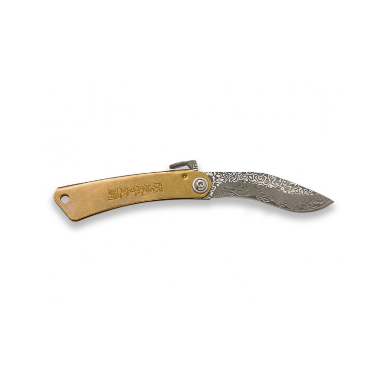 Japanischer Messerstiel mit Messing-Damaskusklinge 7 cm