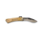 Japanese Folding Knife with Brass Handle and Damascus Steel Blade (7 cm)