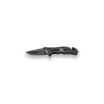 JKR824 Rettungsmesser, manuelle Öffnung, 8 cm Edelstahlklinge mit Säge, Aluminiumgriff