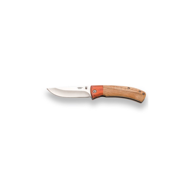 JKR788 Faca Desportiva com Punho Combinado de Zebrawood e Lâmina de Pakkawood 8,3 cm