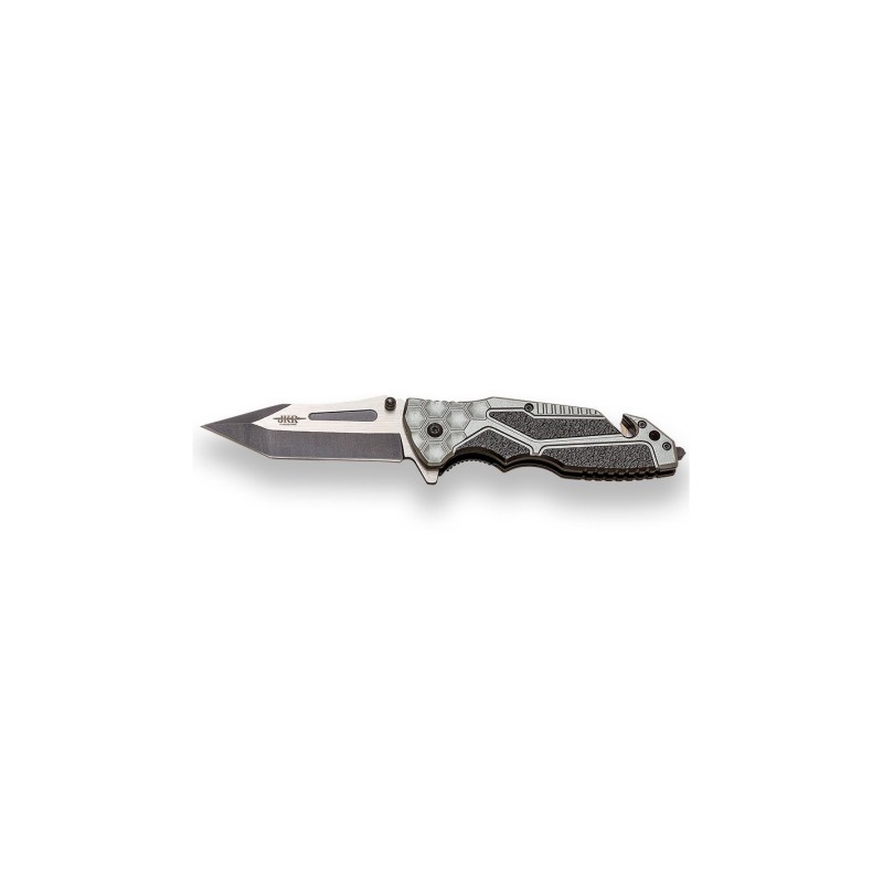 Couteau de secours JKR729 avec poignée en aluminium et fibres, lame de 9 cm
