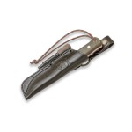 Joker Bushlord Bushcraft and Survival Knife with Green Canvas Micarta Handle and Ferroceiro Fire Starter