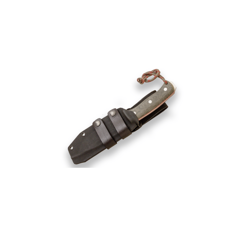 Bushcraft- und Überlebensmesser Joker Nomade, Micarta-Leinwand, Kydex-Scheide